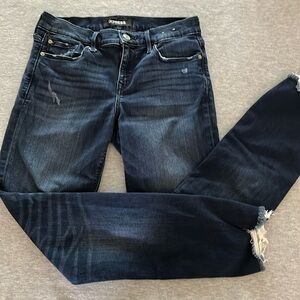 Express Cropped Skinny Midrise Jeans-Dark Wash